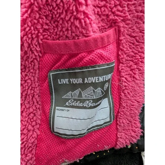 Eddie Bauer Kids Toddler Girls Classic Down Jacket Black Pink Sparkly Rainbow 4T - Picture 12 of 12